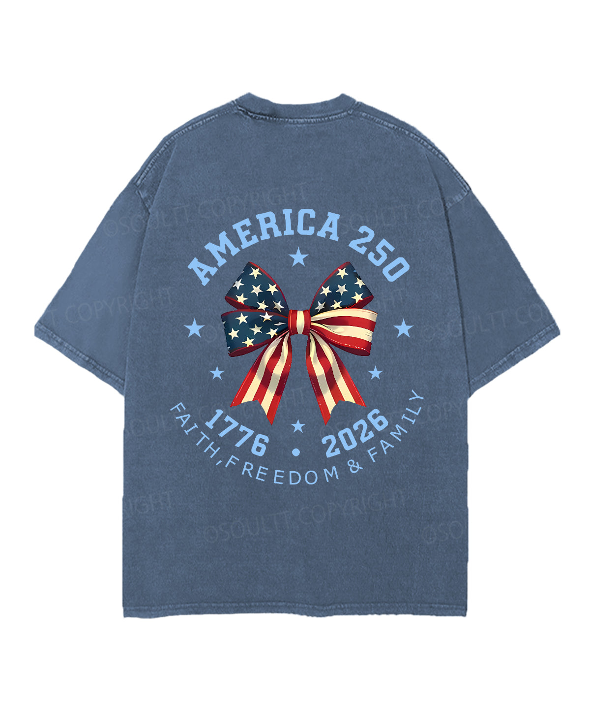 250 Years America Anniversary Double Sided Unisex Christian Washed T-Shirt & Shorts