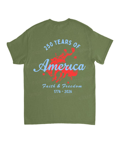 250 Years America Anniversary Double Sided Unisex Cotton Christian T-Shirt