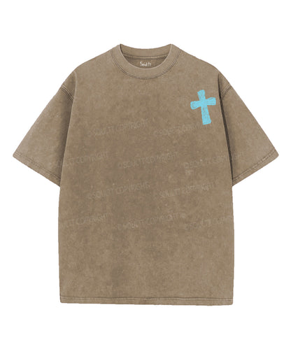Heaven Pours Out Blessings Double Sided Unisex Washed Christian T-shirt