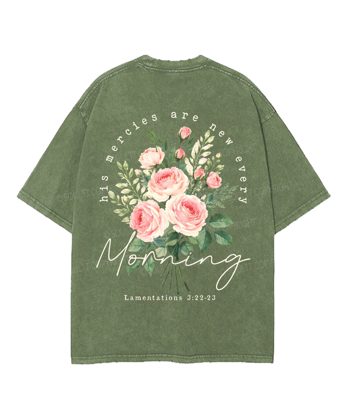 His Mercies Are New Every Morning Double Sided Unisex Washed Christian T-shirt