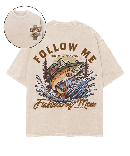 Fishers Of Men Double Sided Unisex Washed Christian T-shirt