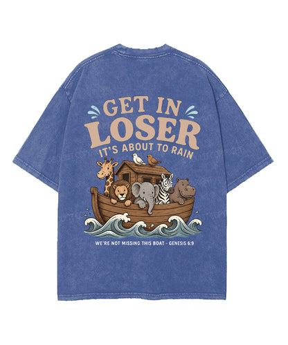 It's About To Rain We're Not Missing This Boat Double Sided Unisex Washed Christian T-shirt