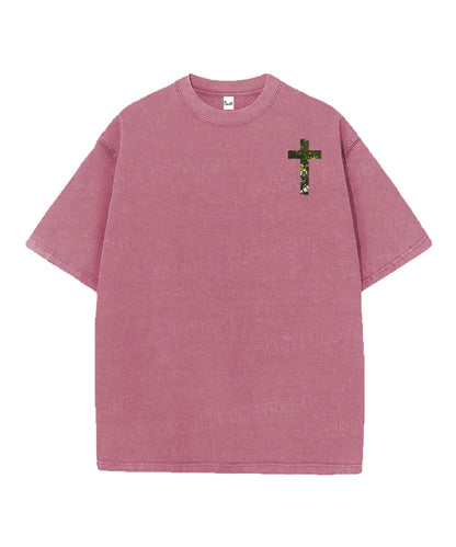 Rooted In Christ Double Sided Unisex Christian Washed T-Shirt & Shorts