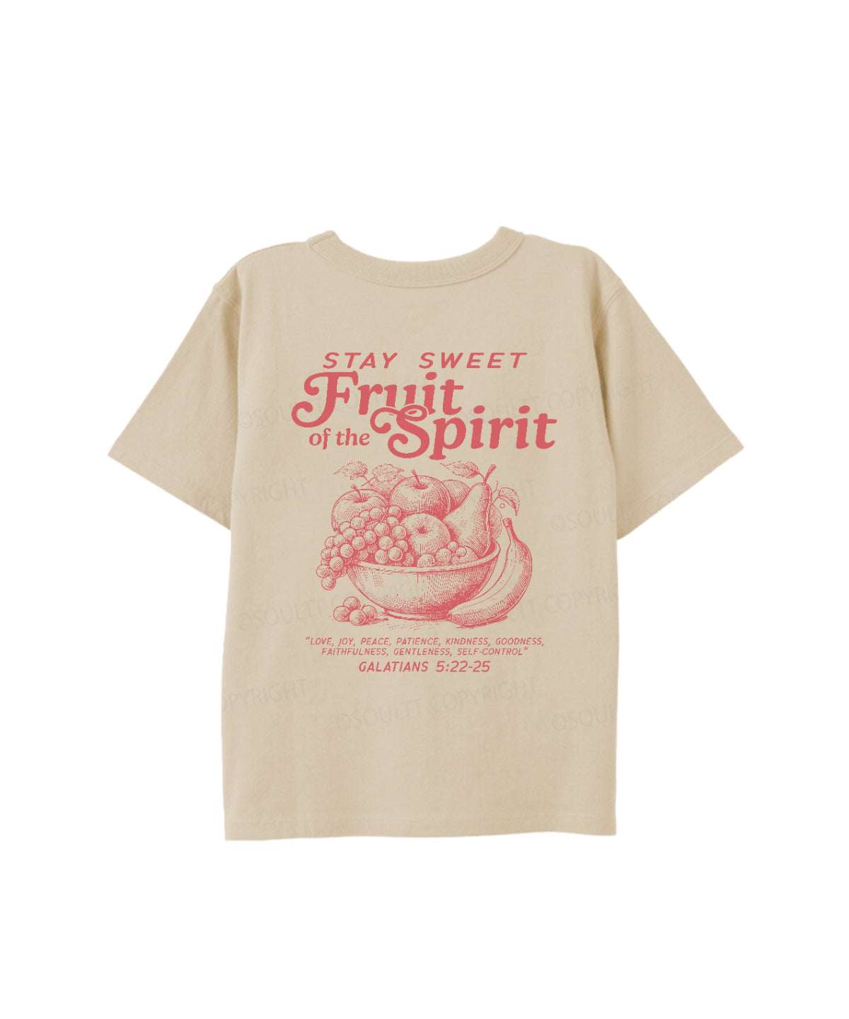Kids Fruit Of The Spirit Double Sided Cotton Christian T-shirt