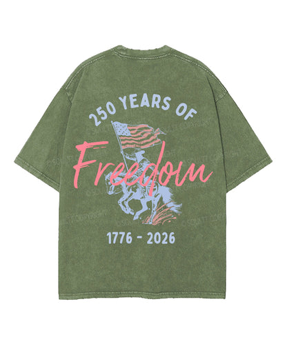 250 Years America Anniversary Double Sided Unisex Washed Christian T-shirt