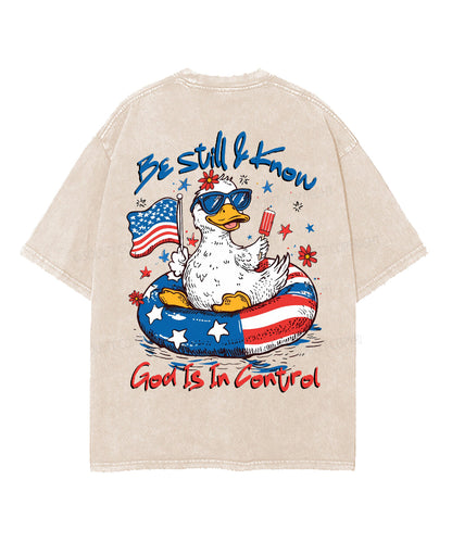 Be Still & Know Double Sided Unisex Washed Christian T-shirt