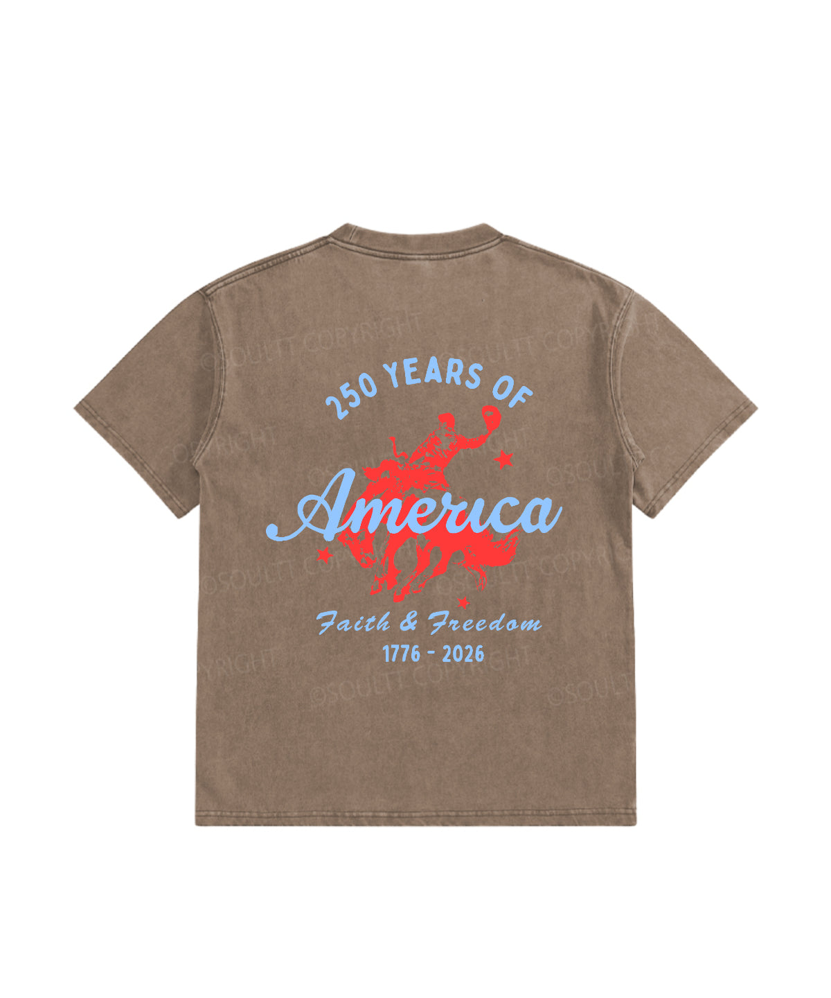 Kids 250 Years America Anniversary Double Sided Washed Christian T-shirt