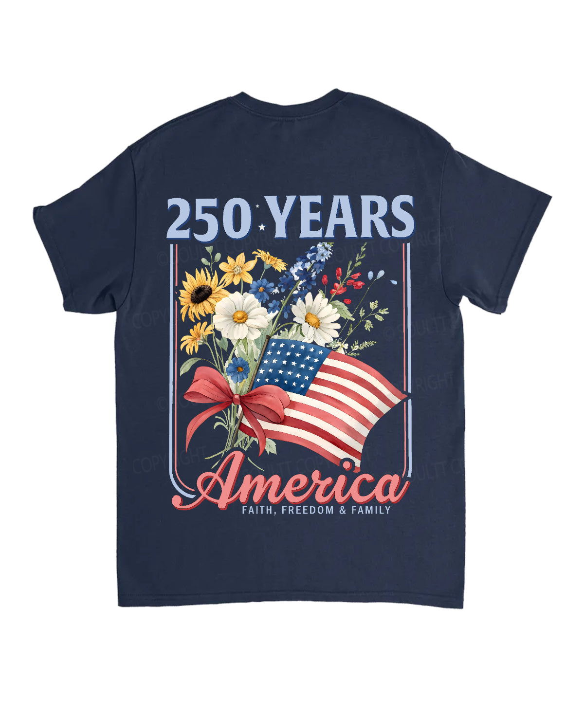 250 Years America Anniversary Double Sided Unisex Cotton Christian T-Shirt