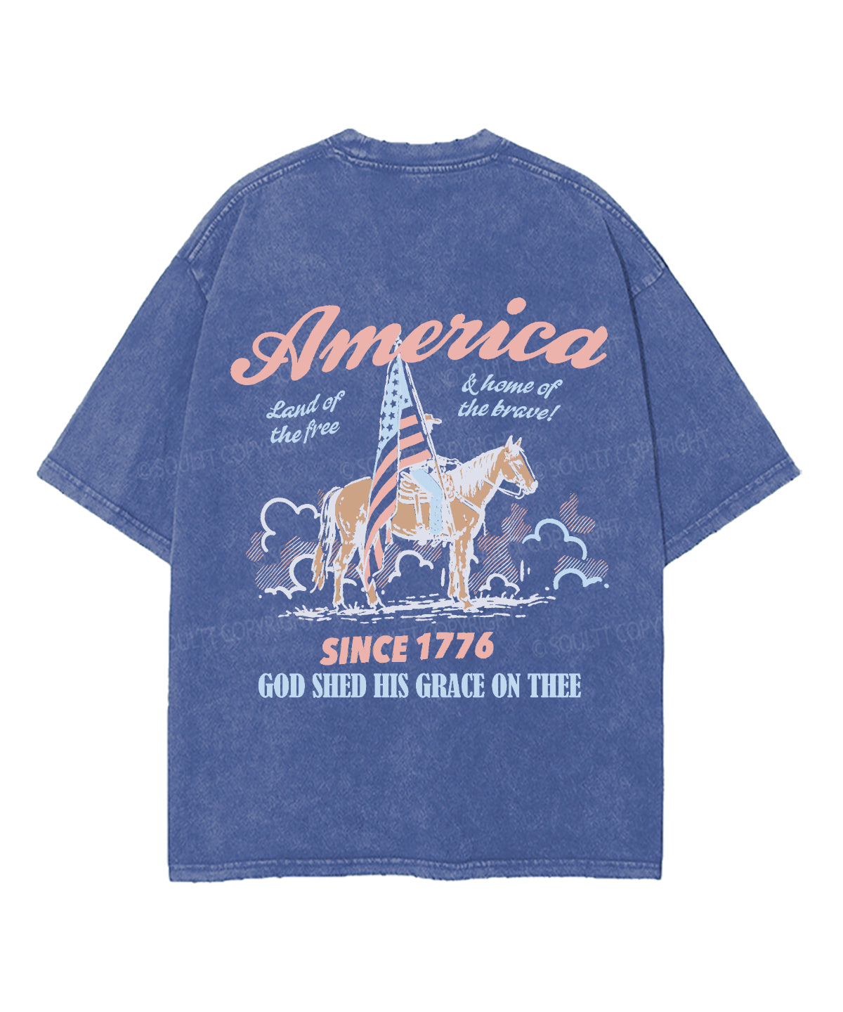 God Shed His Grace On Thee Double Sided Unisex Washed Christian T-shirt