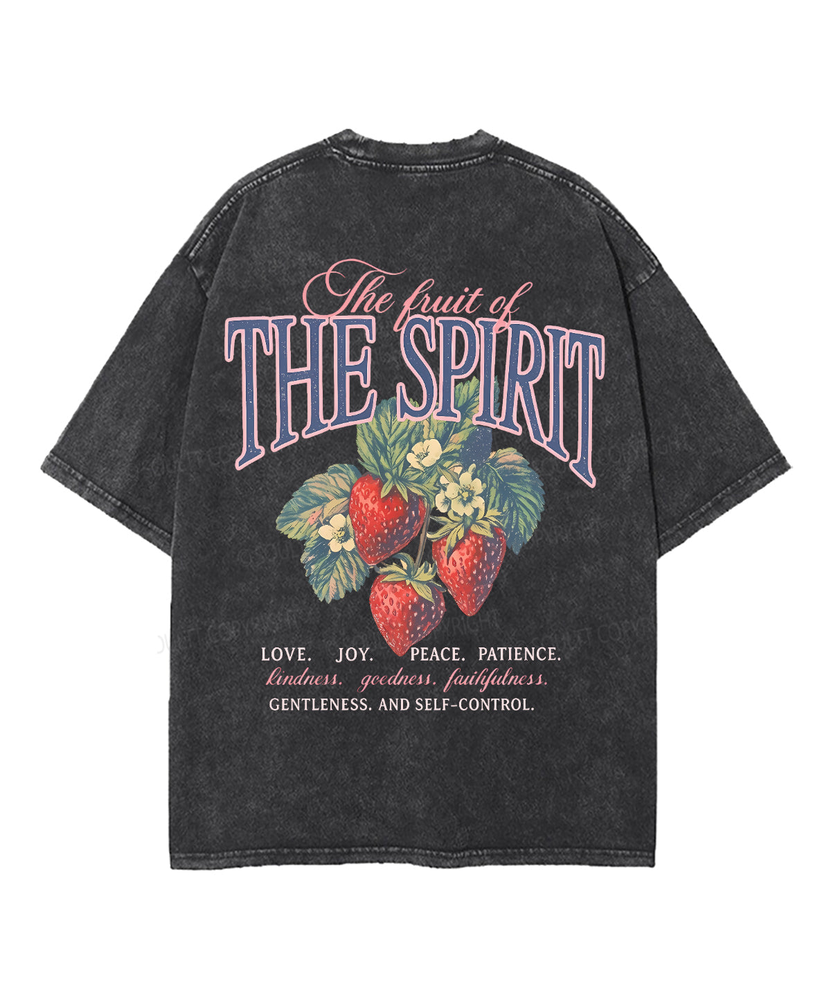 Fruit Of The Spirit Double Sided Unisex Washed Christian T-shirt