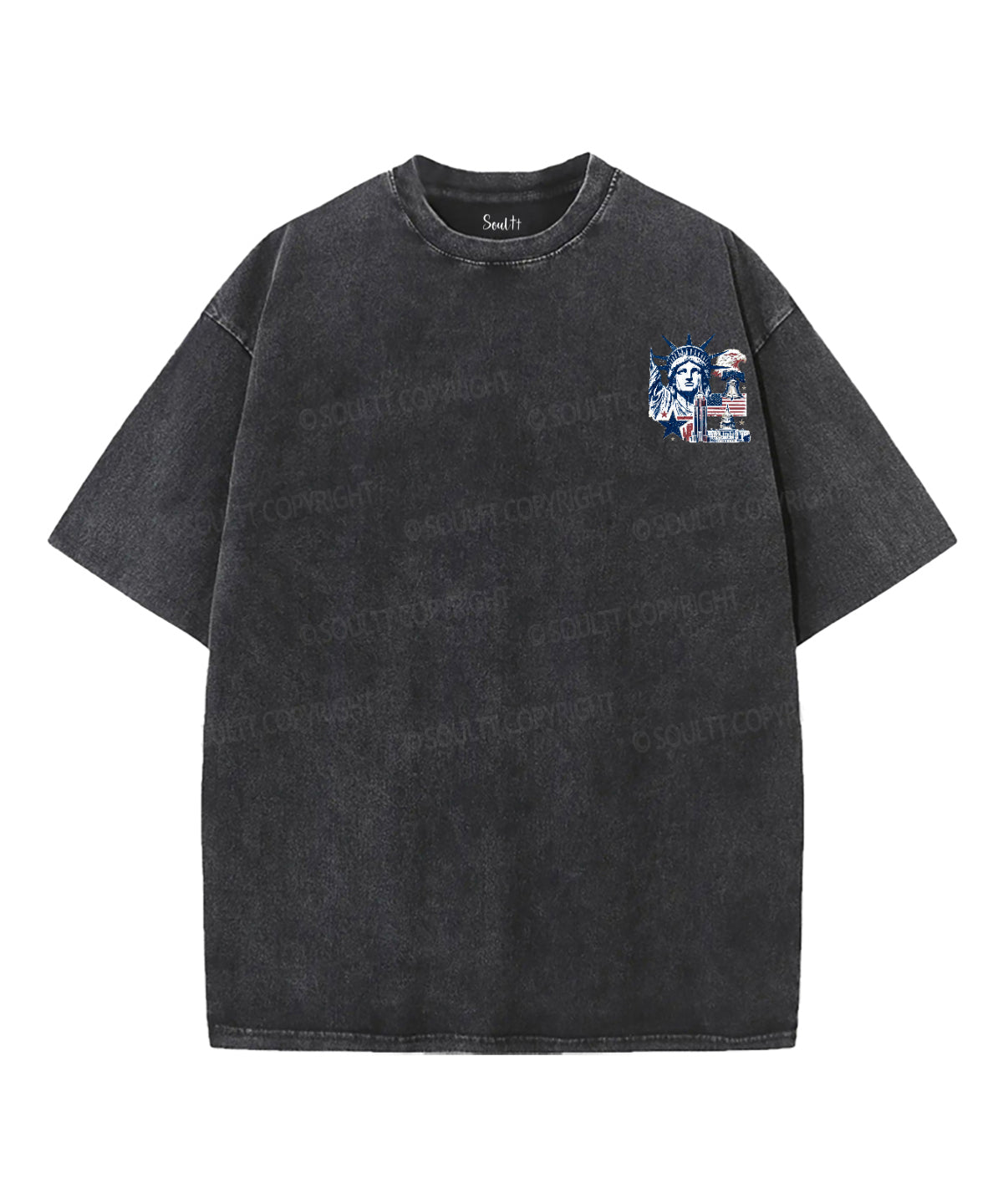 Faith Freedom 250 Years Double Sided Unisex Washed Christian T-shirt