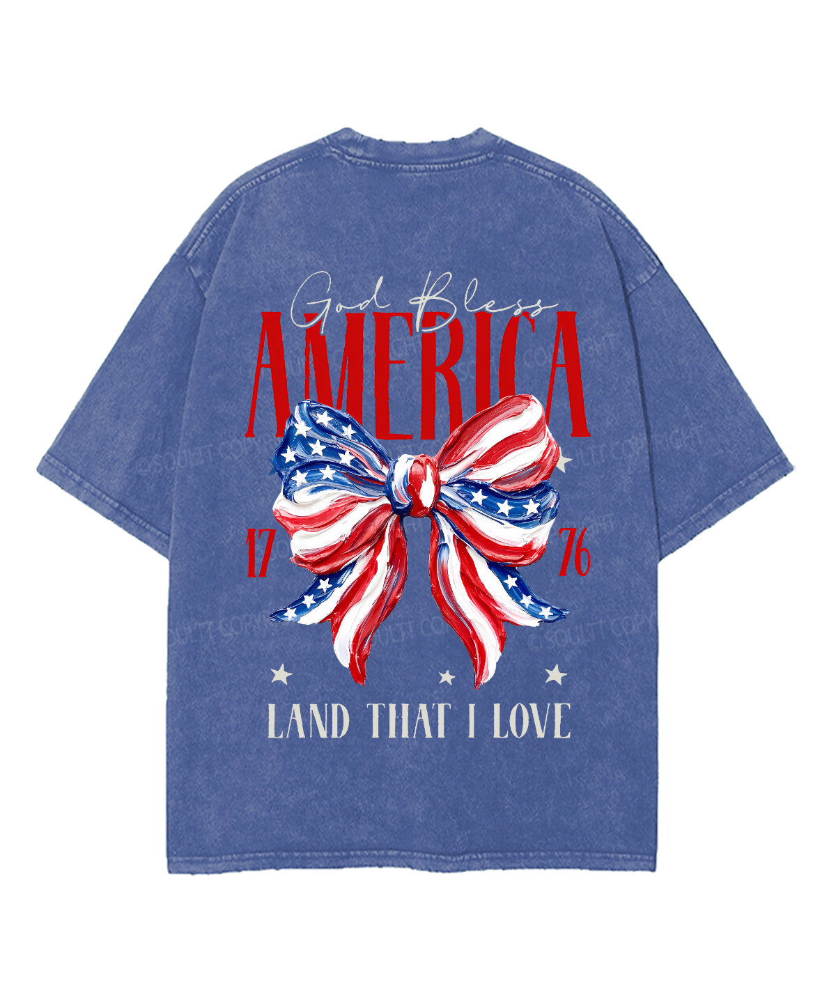 God Bless America Double Sided Unisex Washed Christian T-shirt