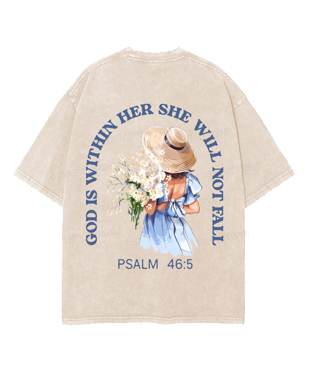 God Is Within Her Double Sided Unisex Washed Christian T-shirt