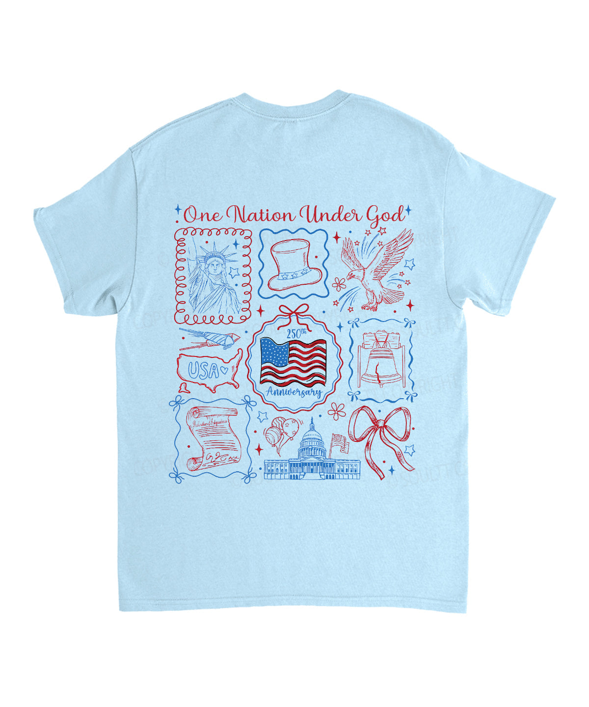 One Nation Under God Double Sided Unisex Cotton Christian T-Shirt
