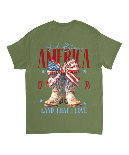 God Bless America Double Sided Unisex Cotton Christian T-Shirt
