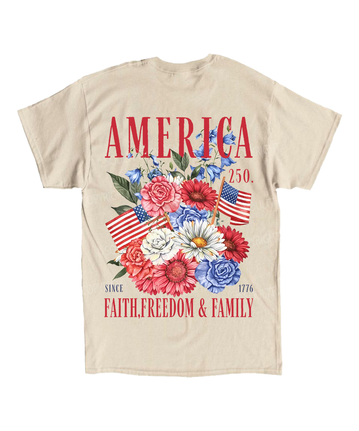 250 Years America Anniversary Double Sided Unisex Cotton Christian T-Shirt