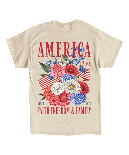 250 Years America Anniversary Double Sided Unisex Cotton Christian T-Shirt