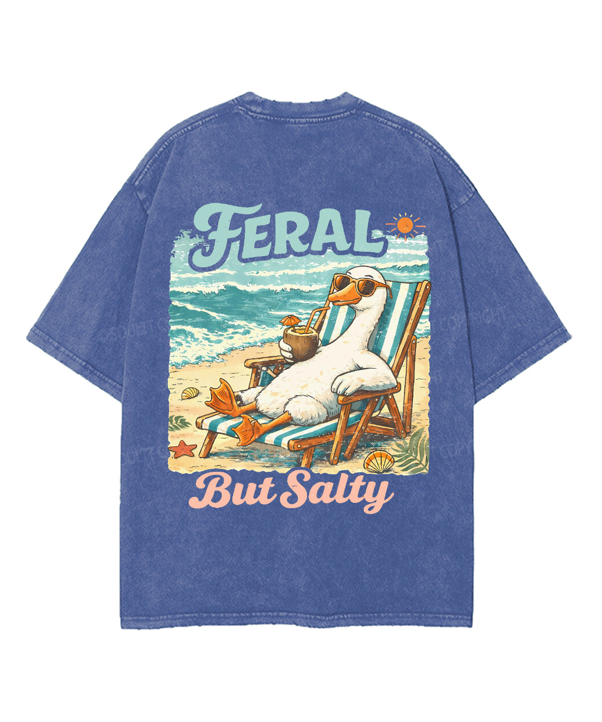 Feral But Salty Double Sided Unisex Washed Christian T-shirt