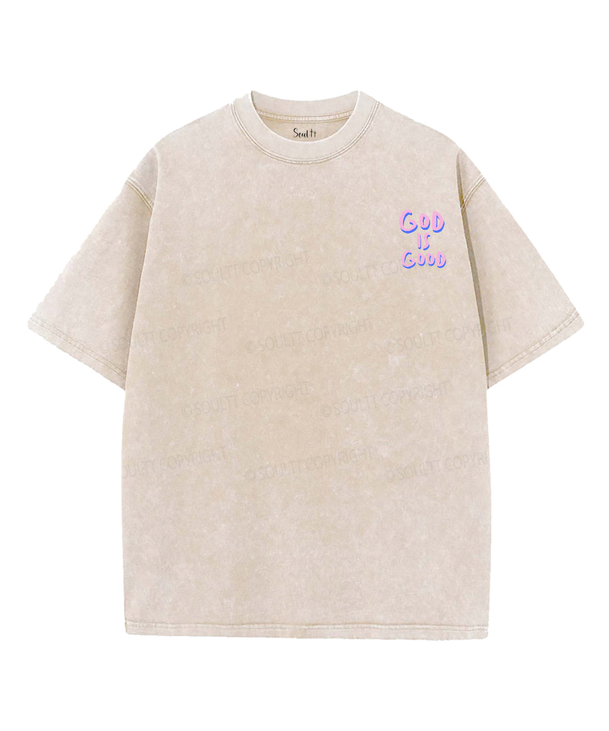 God Is Good Double Sided Unisex Washed Christian T-shirt
