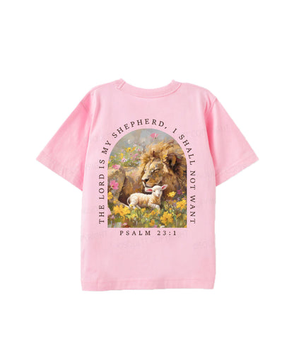 Kids The Lord Is My Shepherd Double Sided Cotton Christian T-shirt