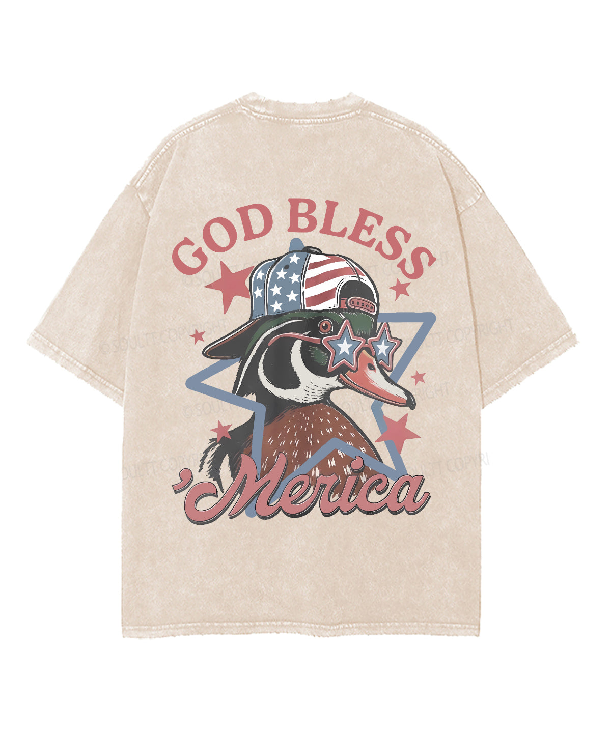 God Bless America Double Sided Unisex Washed Christian T-shirt