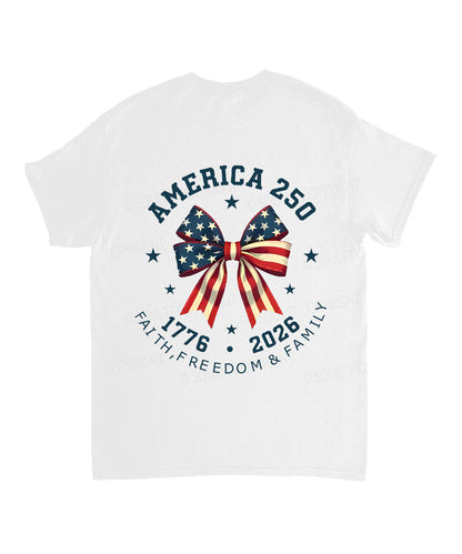 250 Years America Anniversary Double Sided Unisex Cotton Christian T-Shirt