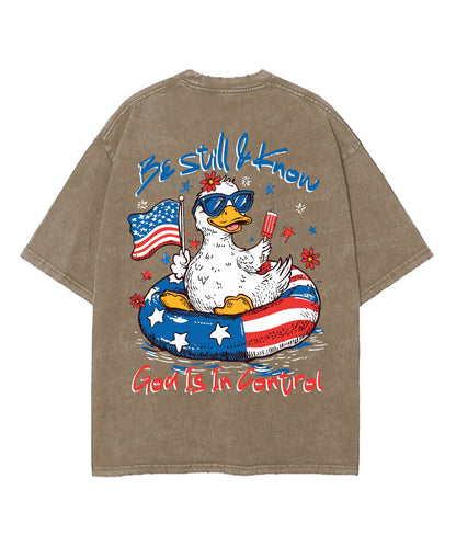 Be Still & Know Double Sided Unisex Washed Christian T-shirt