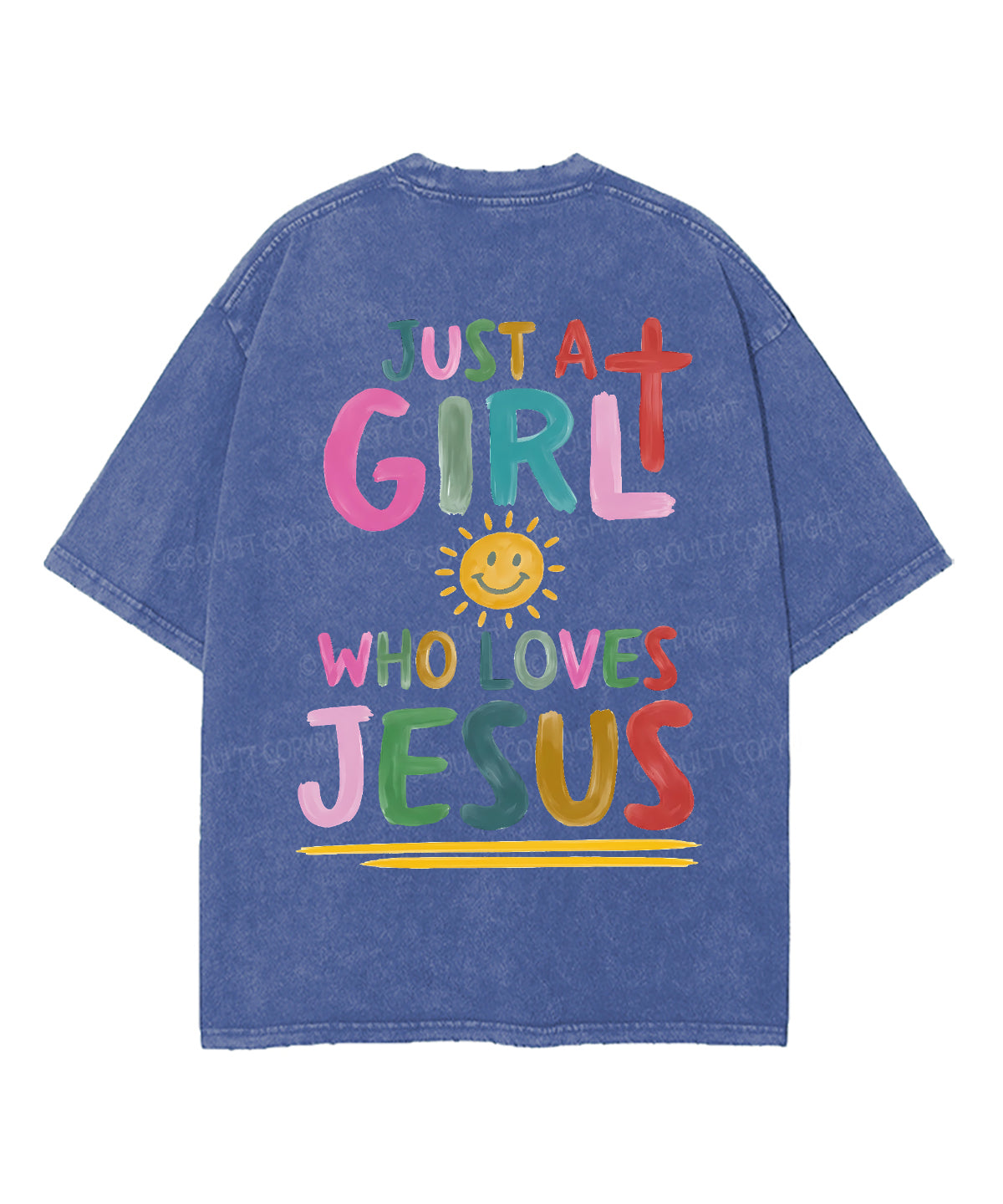 Just a Girl Who Loves Jesus Double Sided Unisex Washed Christian T-shirt