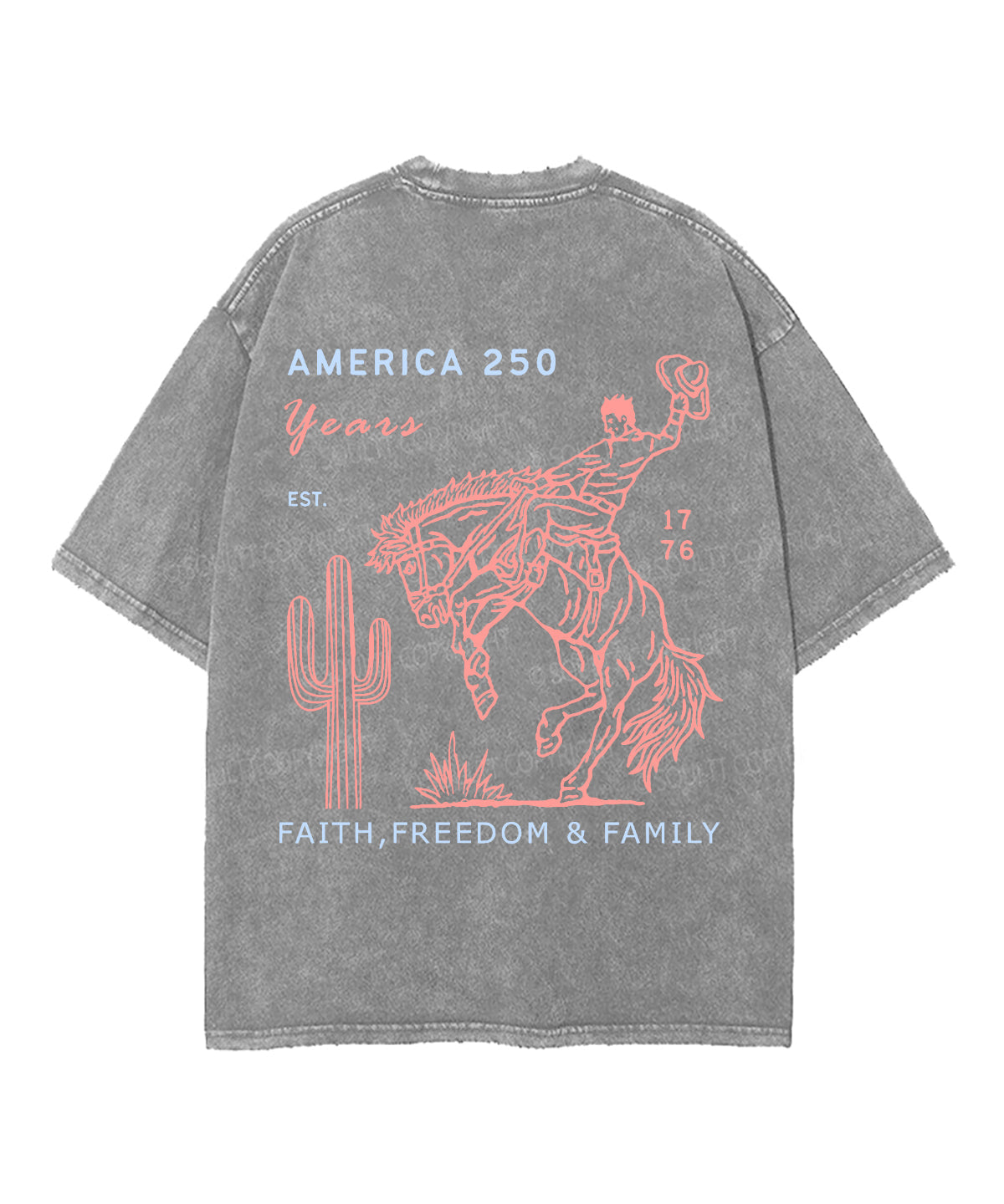 250 Years America Anniversary Double Sided Unisex Washed Christian T-shirt