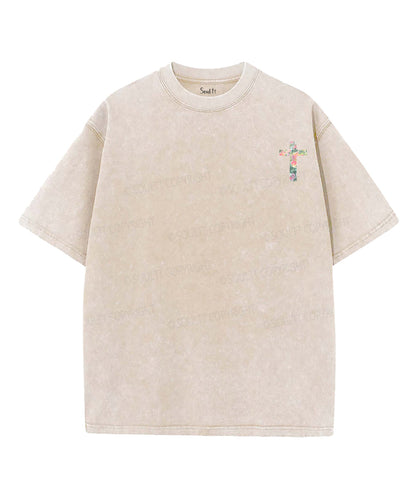 When My Heart Is Faint And Overwhelmed, Lead Me To The Mighty Double Sided Unisex Washed Christian T-shirt