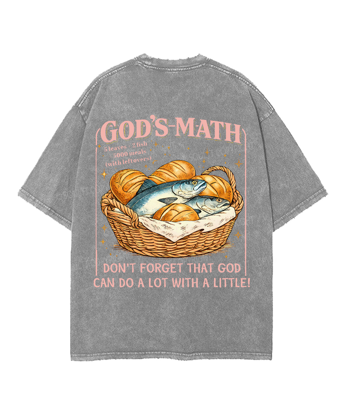 God Can Do A Lot With Little Double Sided Unisex Washed Christian T-shirt