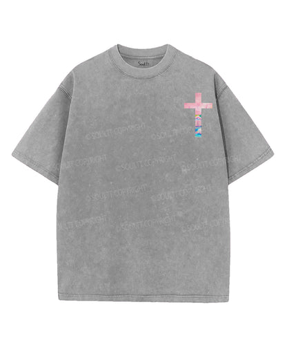Life Is Better With Jesus Double Sided Unisex Washed Christian T-shirt