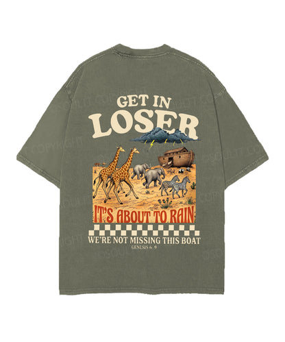 It's About To Rain We're Not Missing This Boat Double Sided Unisex Christian Washed T-Shirt & Shorts
