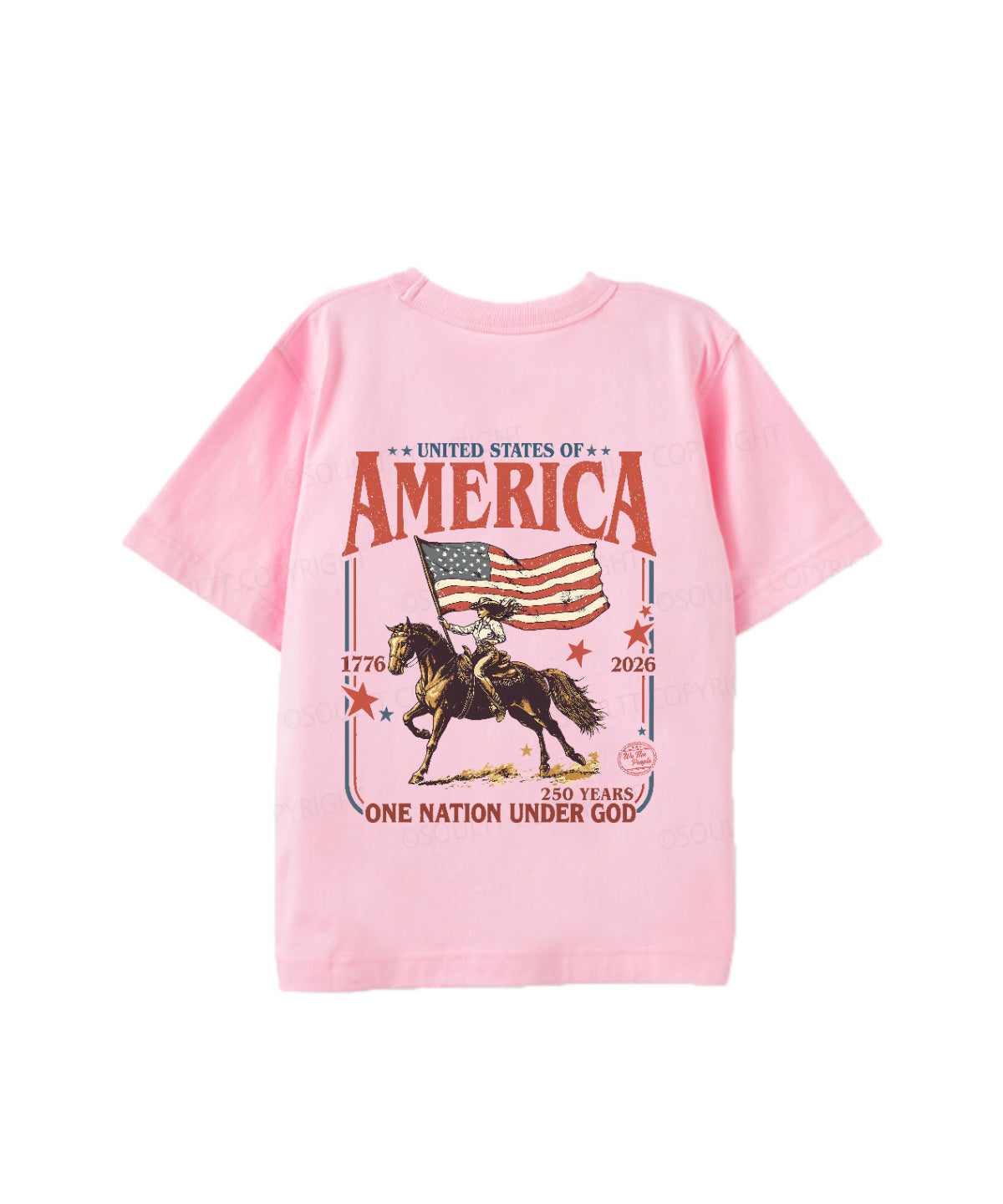 Kids One Nation Under God Double Sided Cotton Christian T-shirt
