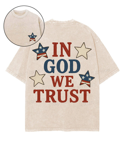 In God We Trust Double Sided Unisex Washed Christian T-shirt