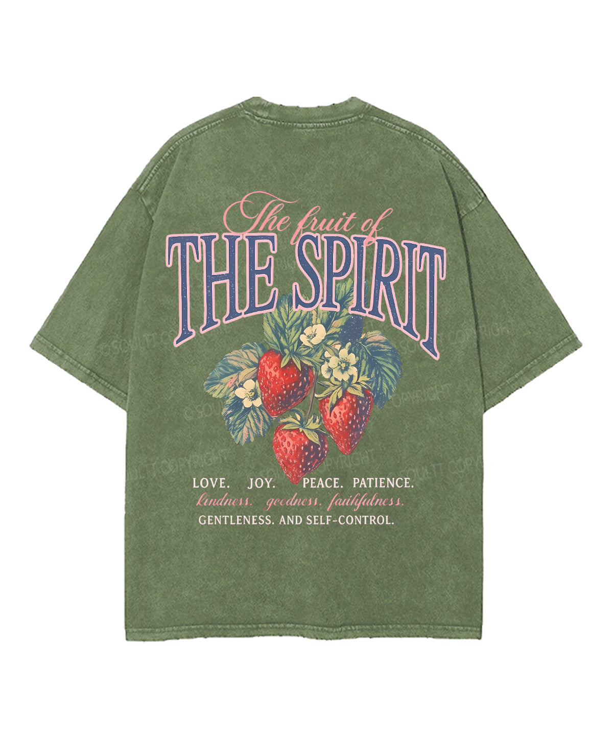 Fruit Of The Spirit Double Sided Unisex Washed Christian T-shirt