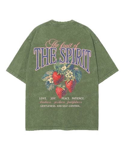 Fruit Of The Spirit Double Sided Unisex Washed Christian T-shirt