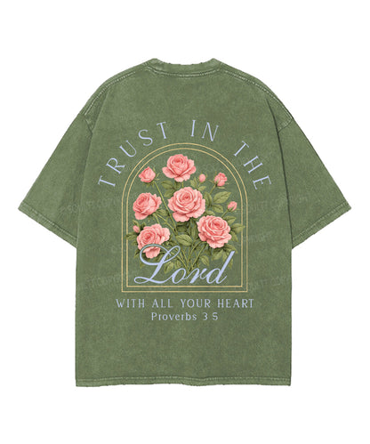 Trust In The Lord Double Sided Unisex Washed Christian T-shirt