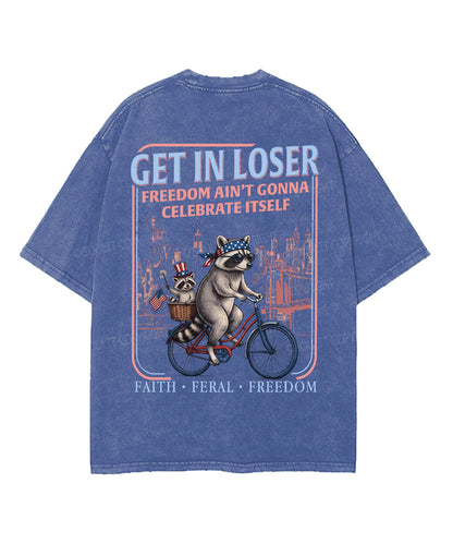 Freedom Ain't Gonna Celebtat Itself Double Sided Unisex Washed Christian T-shirt