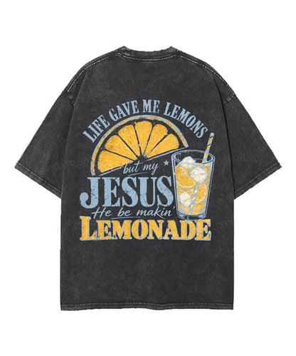 Life Gave Me Some Lemons Double Sided Unisex Washed Christian T-shirt