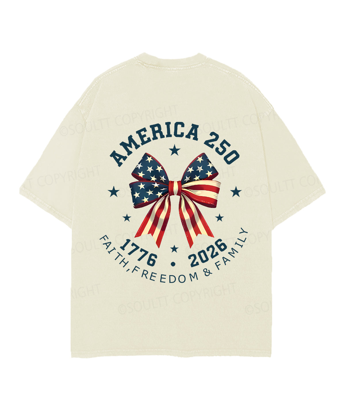 250 Years America Anniversary Double Sided Unisex Christian Washed T-Shirt & Shorts