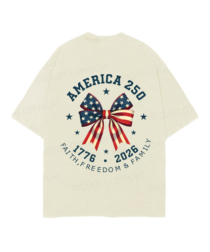250 Years America Anniversary Double Sided Unisex Christian Washed T-Shirt & Shorts