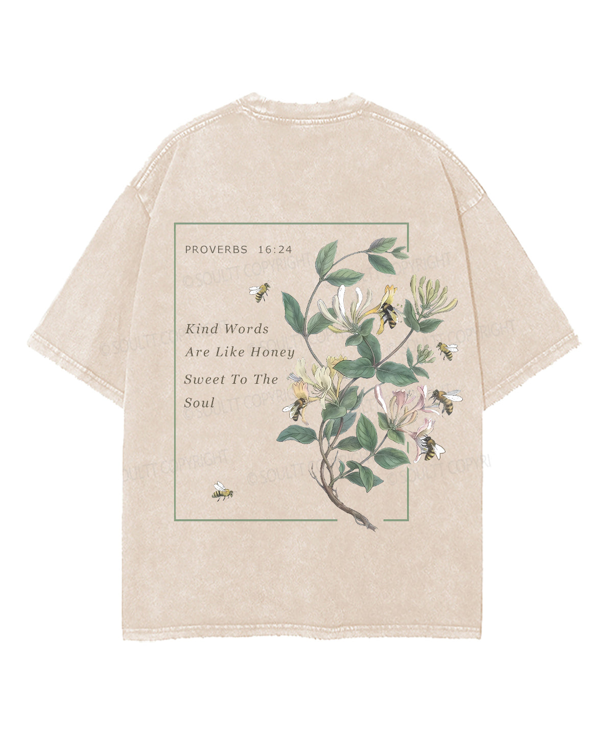 Kind Words Are Like Honey Double Sided Unisex Washed Christian T-shirt