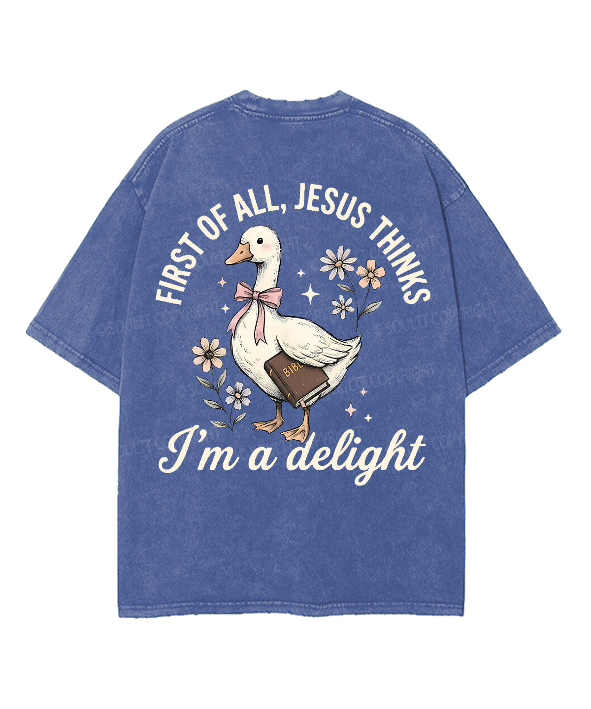 First Of All , Jesus Thinks I'm A Delight Double Sided Unisex Washed Christian T-shirt