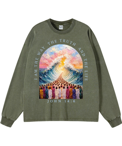 I Am The Way Washed Christian Long-sleeve T-shirt