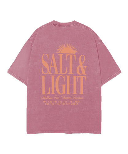 Salt & Light Double Sided Unisex Christian Washed T-Shirt & Shorts