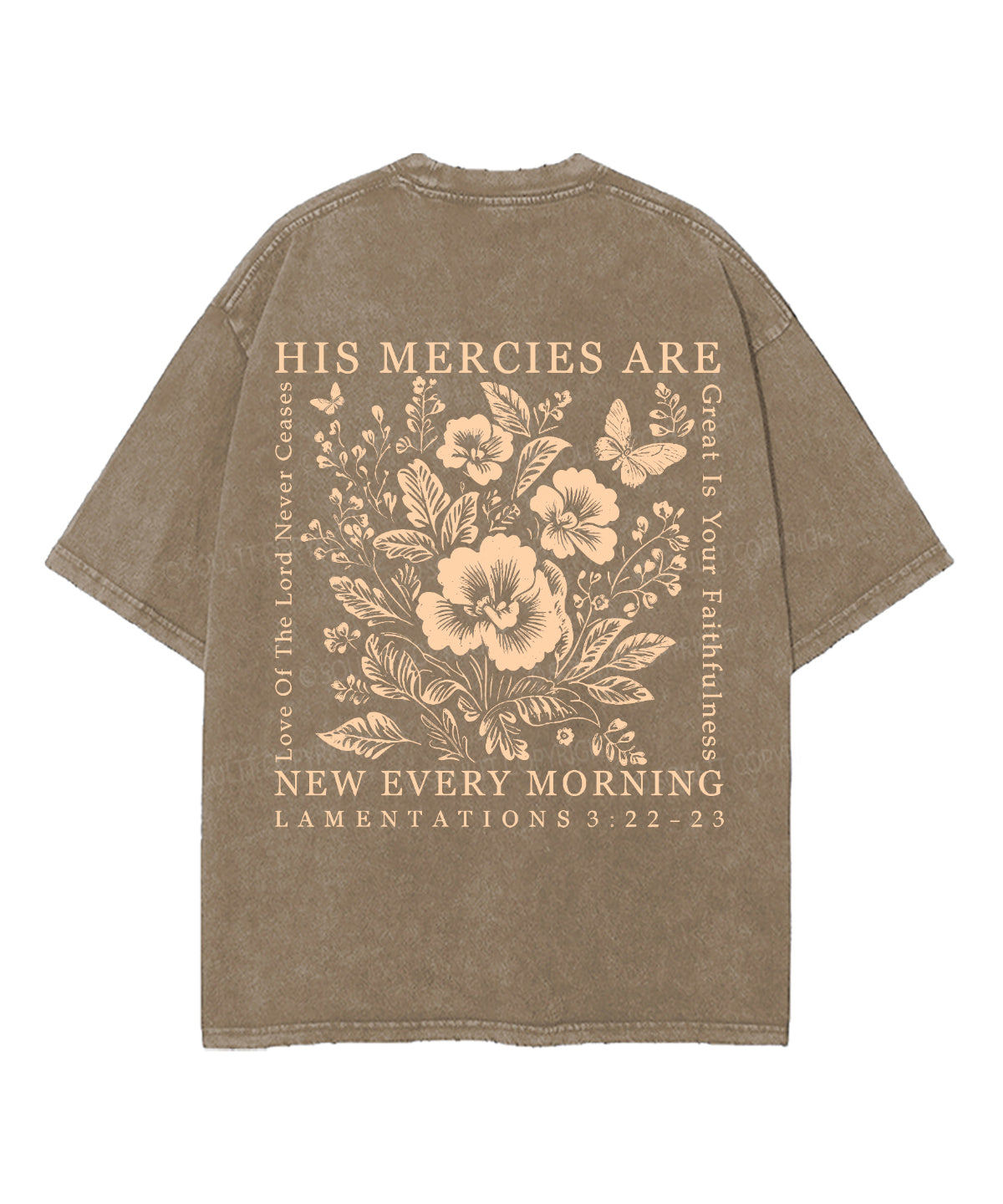 His Mercies Are New Every Morning Double Sided Unisex Washed Christian T-shirt