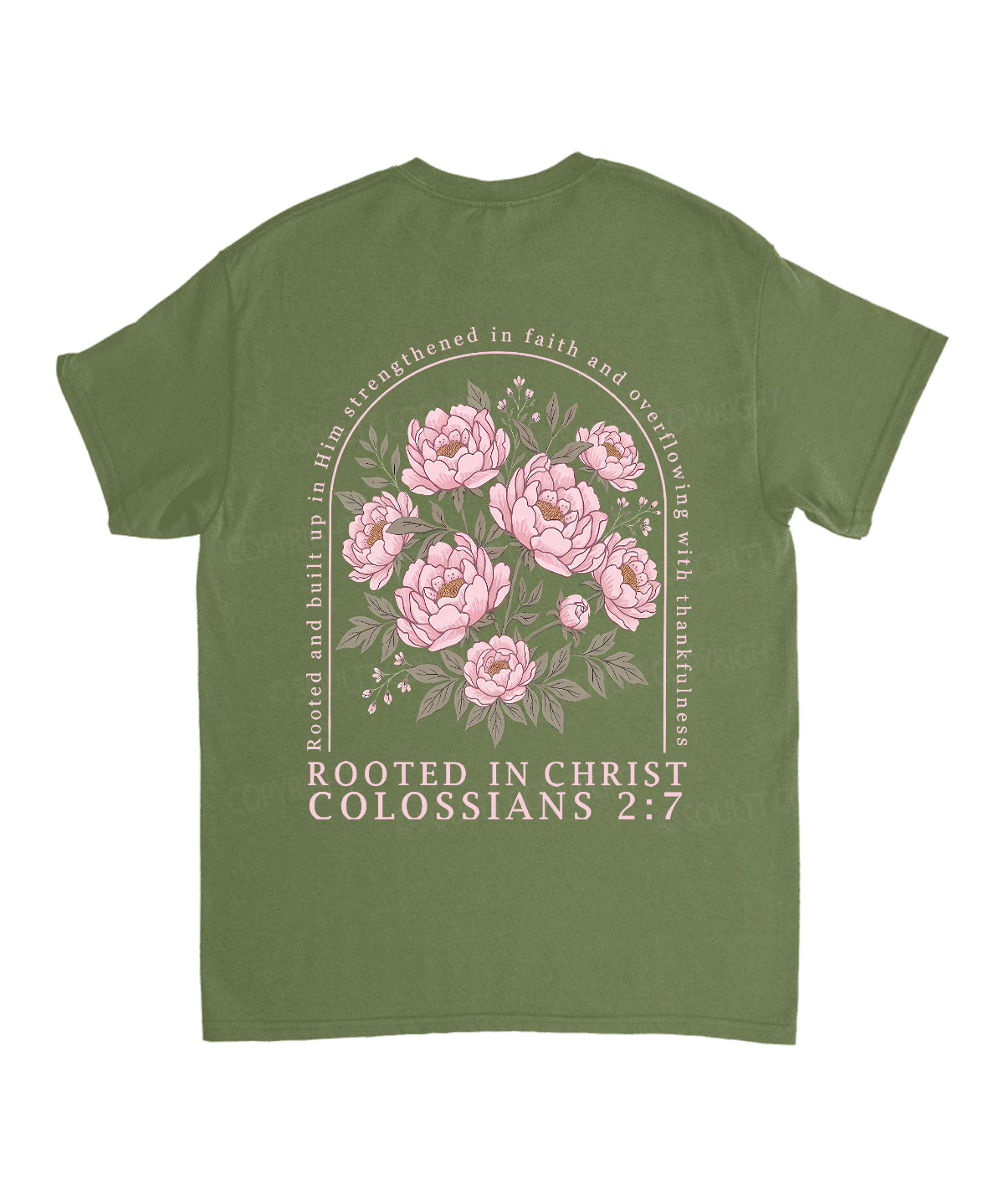 Rooted In Christ Double Sided Unisex Cotton Christian T-Shirt