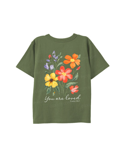 Kids You Are Loved Double Sided Cotton Christian T-shirt