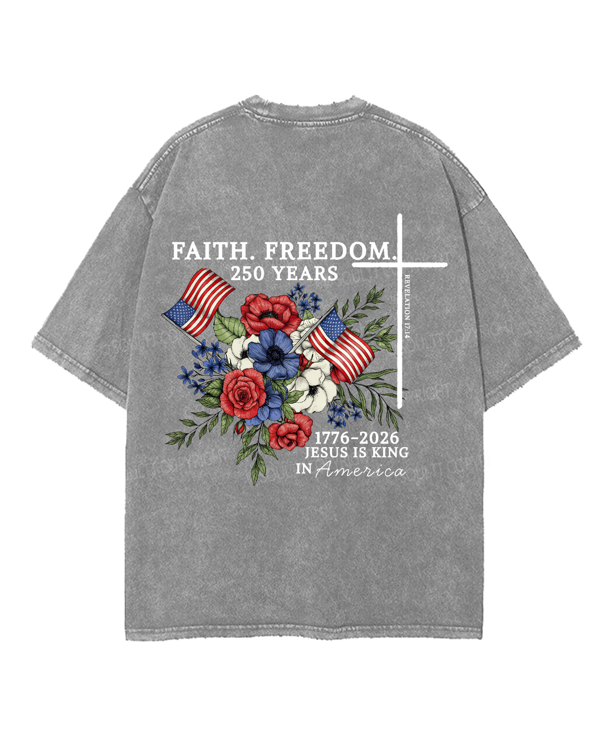 Faith • Freedom Double Sided Unisex Washed Christian T-shirt